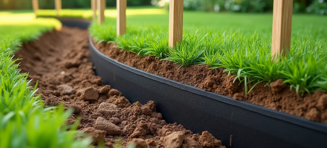 apprenez à poser une bordure flexible facilement avec notre guide complet sur la réalisation de tranchées, l'installation de piquets et la gestion des courbes pour un aménagement paysager parfait.